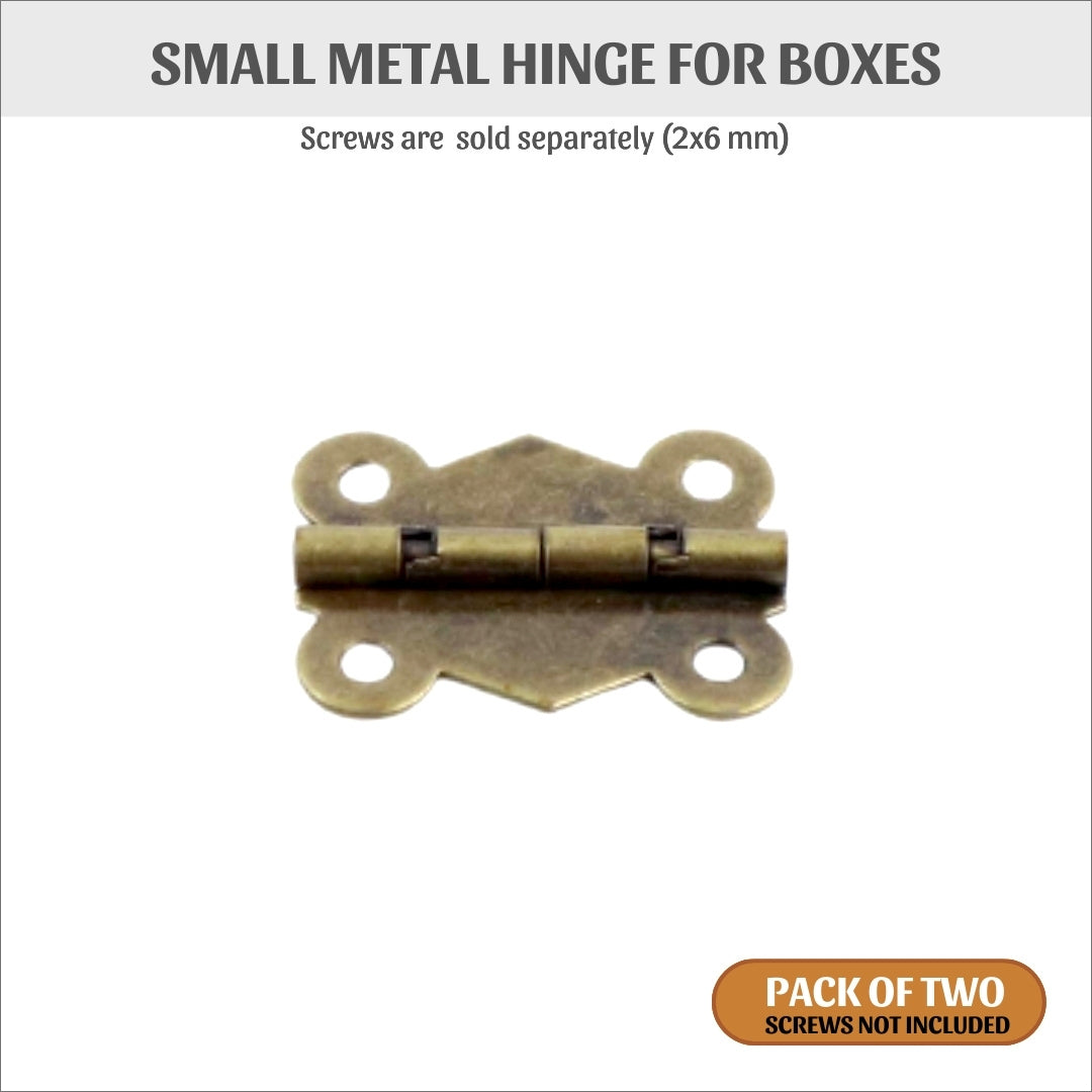 Small metal hinge for boxes, pack of 2, HD46