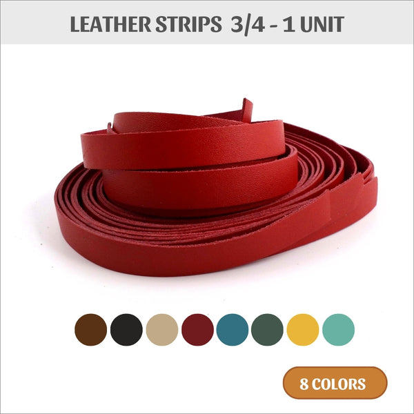 Leather strips, real leather strips, 3/4
