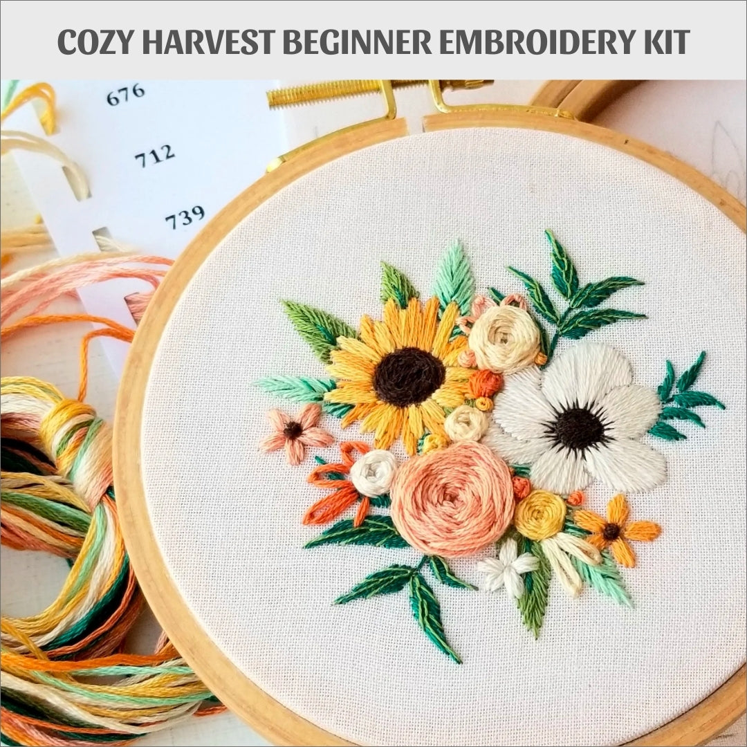 Cozy Harvest Beginner Embroidery Kit