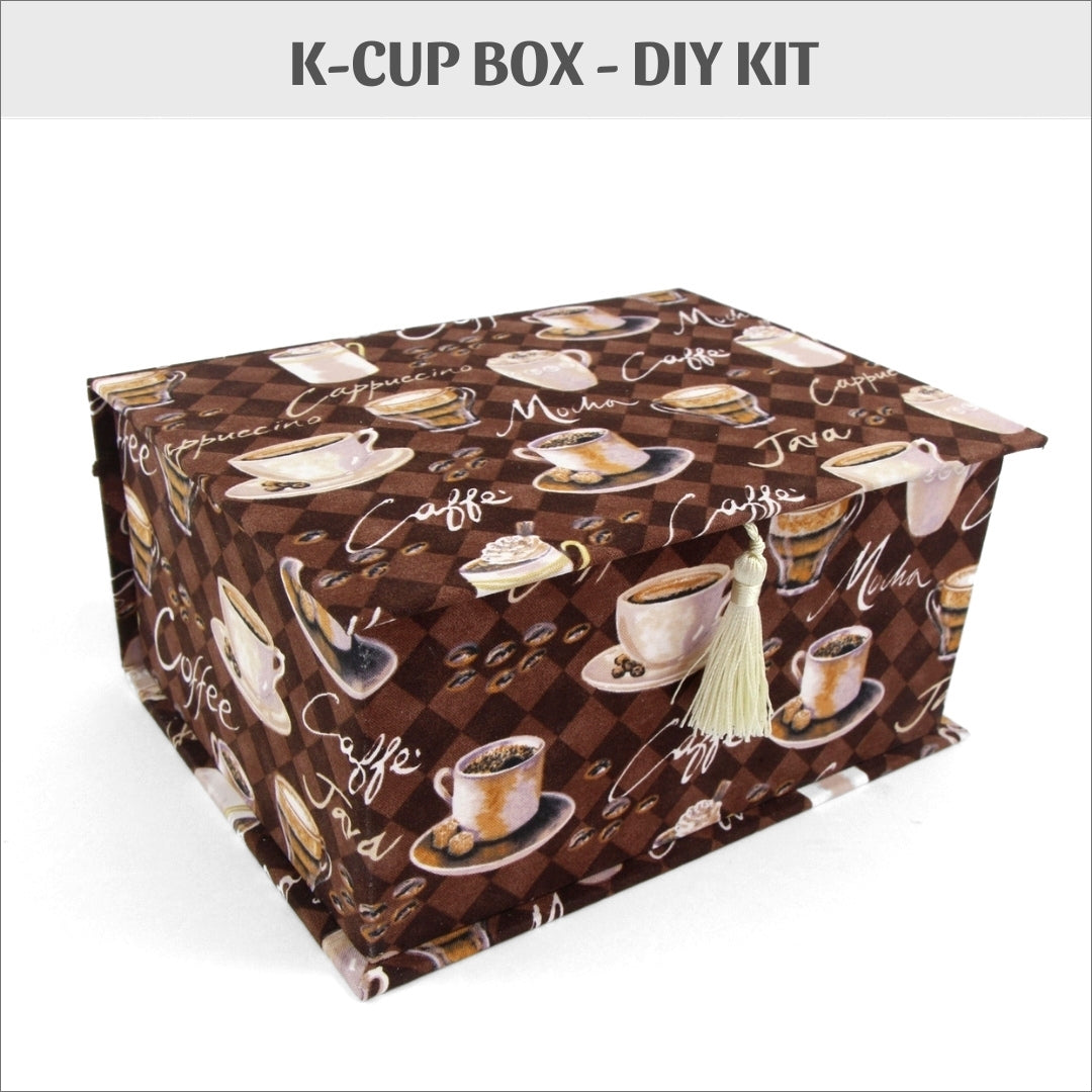 Fabric k-cup box DIY kit, cartonnage kit 143, online instructions included