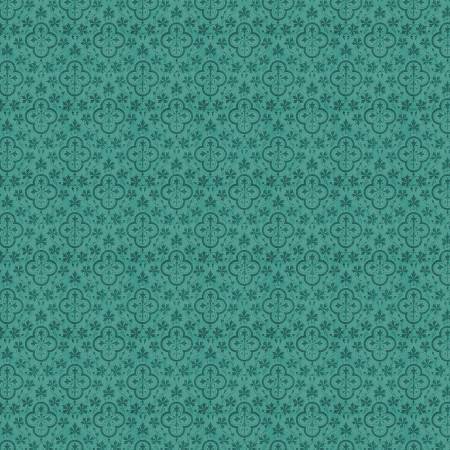 Fabric - Bernartex Dark Turquoise Nouveau Digitally Printed - Be the Light by Kelly Rae Roberts Collection In Theme - Half Yard