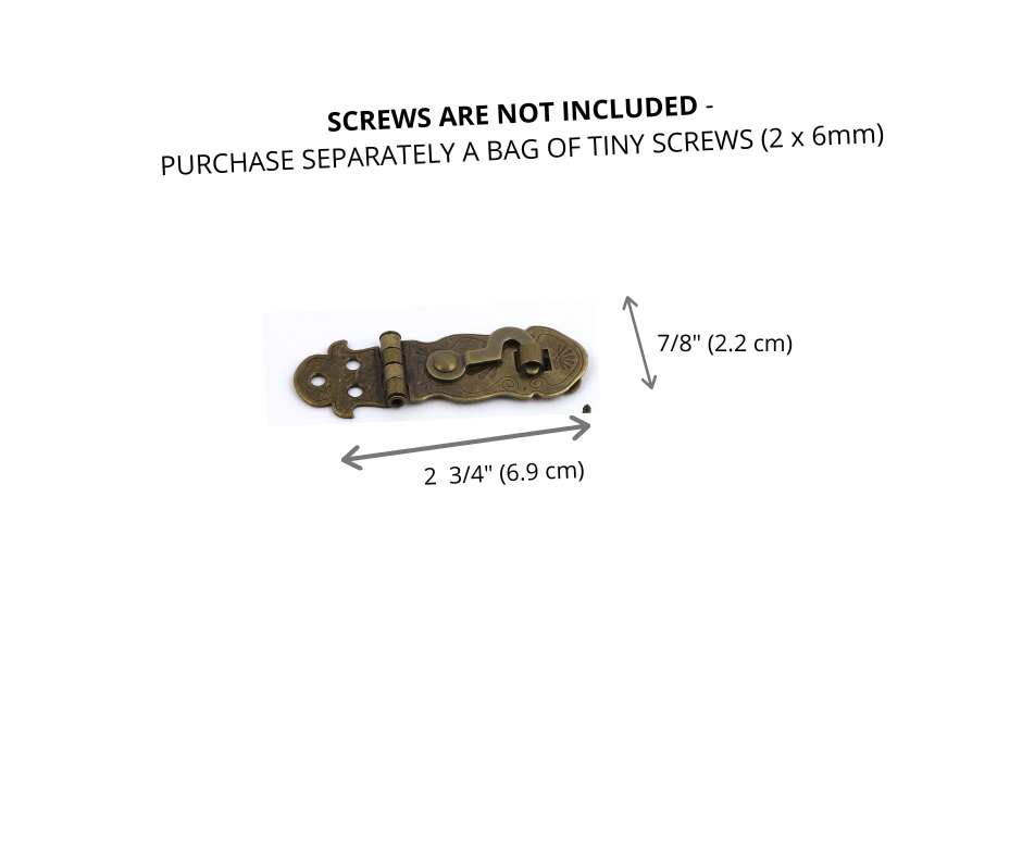 Hinge clasp lock brass, 2 3/4&quot; metal clasp for boxes, HD36