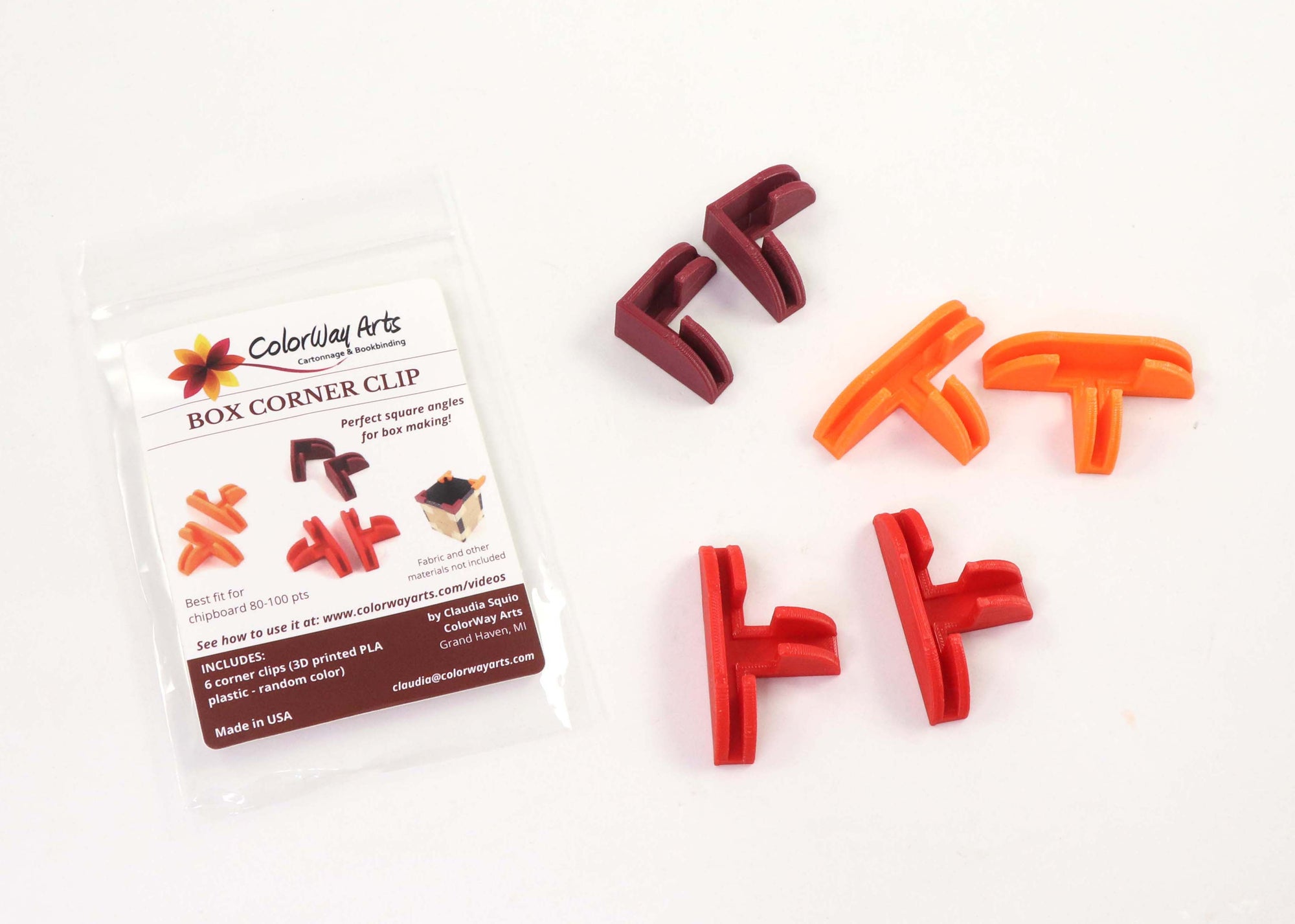 Box corner clips (set of 6) - Colorway Arts