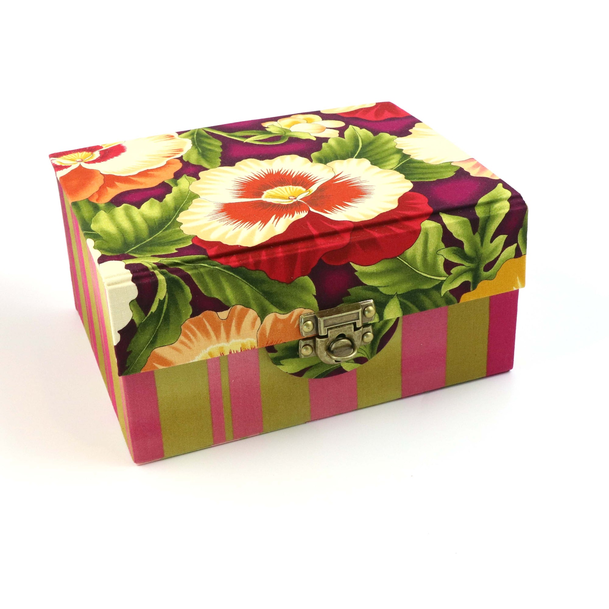 Fabric treasure chest Plus with hidden compartment DIY kit, cartonnage kit 154a