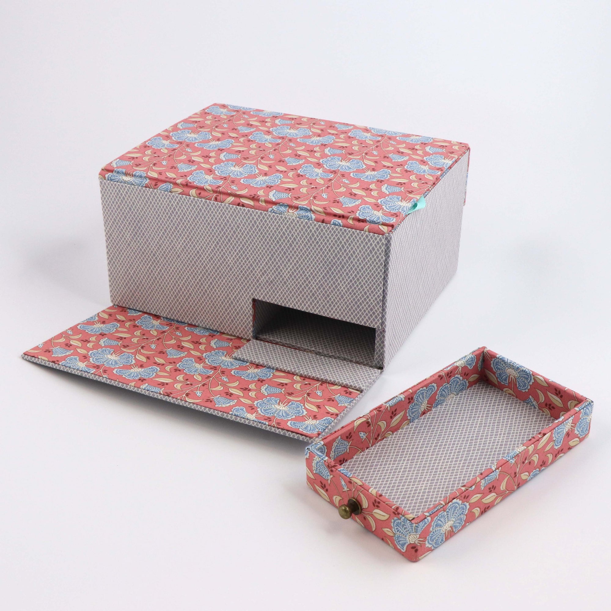 Fabric treasure chest Plus with hidden compartment DIY kit, cartonnage kit 154a