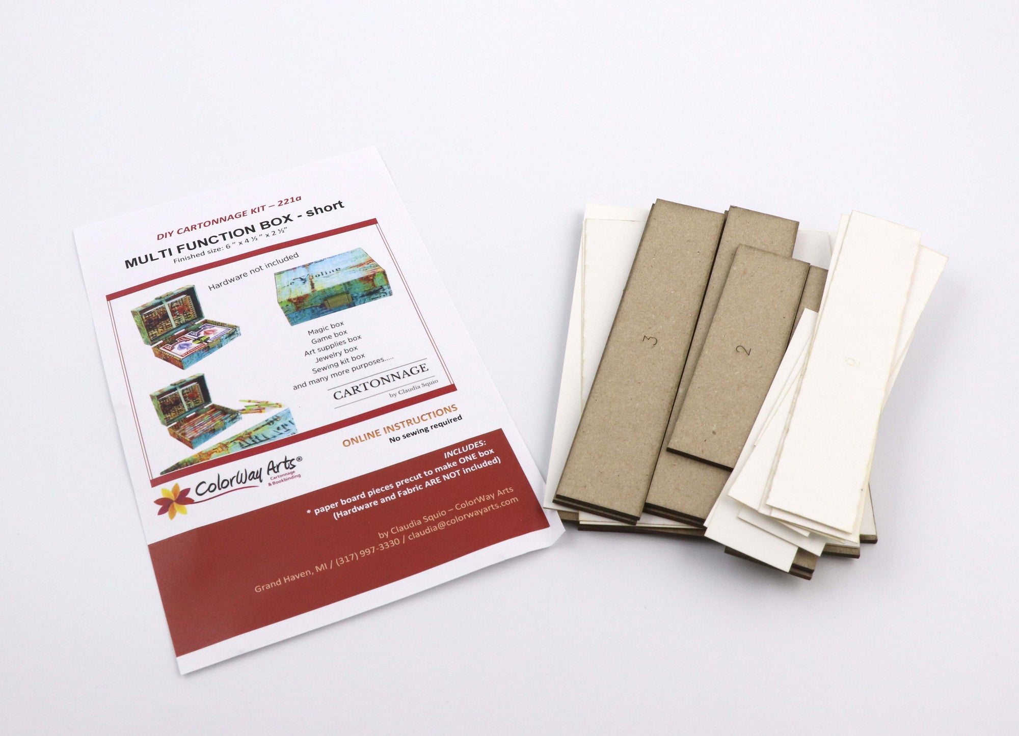 Multi function box short DIY kit, cartonnage kit 221a