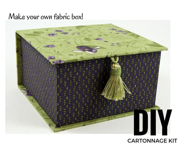Fabric rectangular tissue box cover DIY kit, cartonnage kit 181