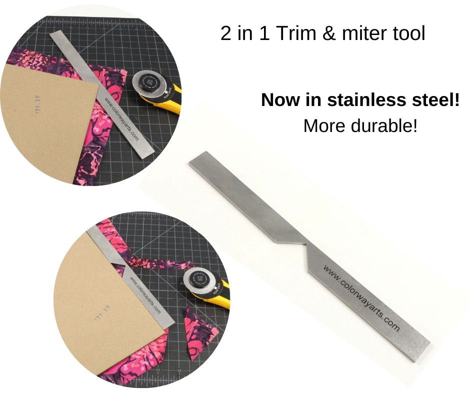 Metal  2 in 1 trim &amp; miter  tool, corner miter tool long, metal miter and trim tool - Colorway Arts