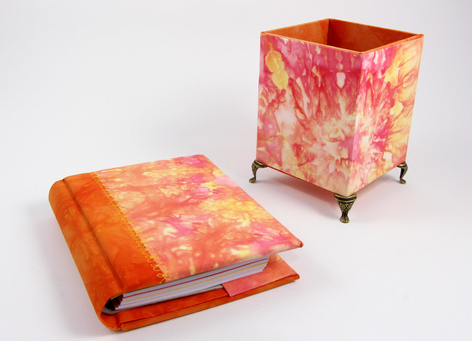 Hand dyed fabric for fabric covered boxes