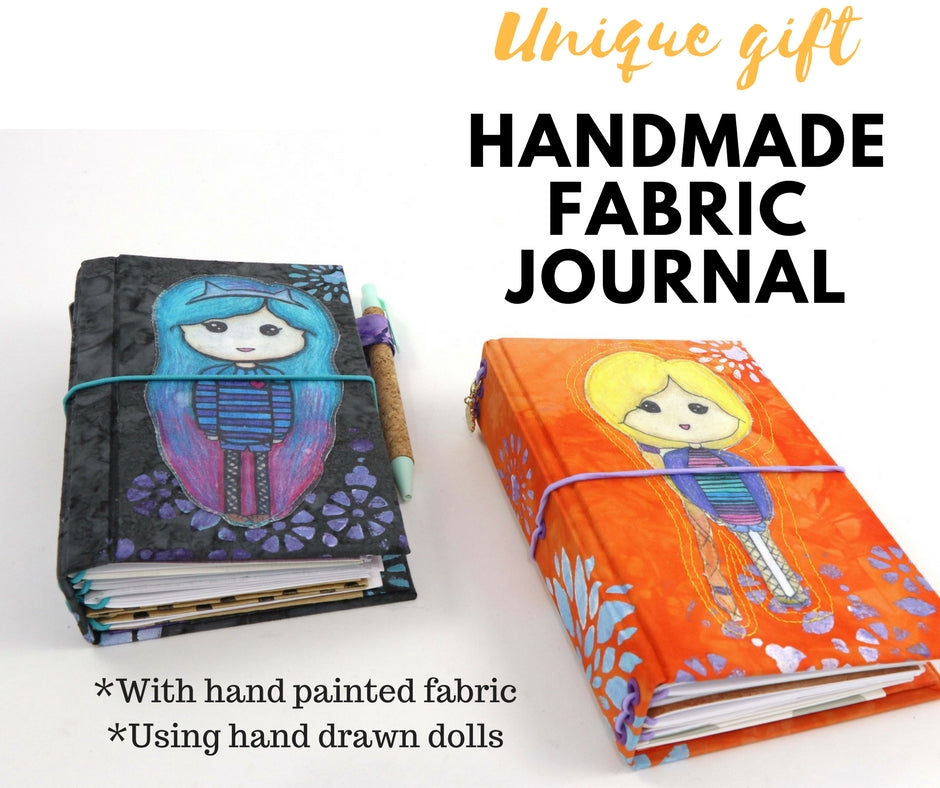 A special handmade fabric journal (traveler's notebook style)