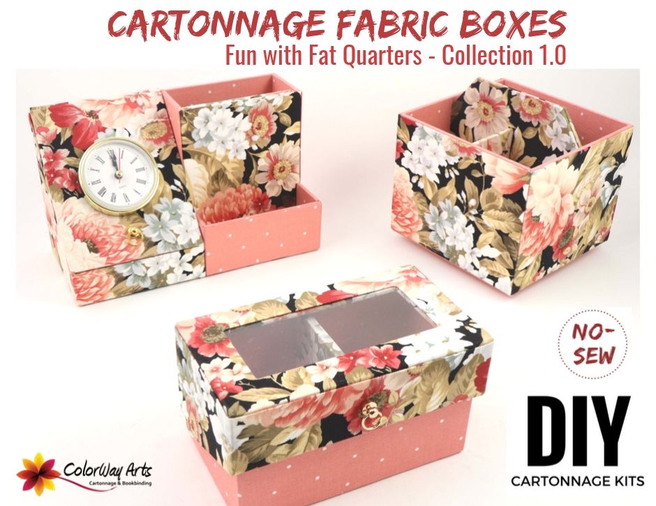 CARTONNAGE FABRIC BOXES with fat quarters - PRE-SALE (sold out)