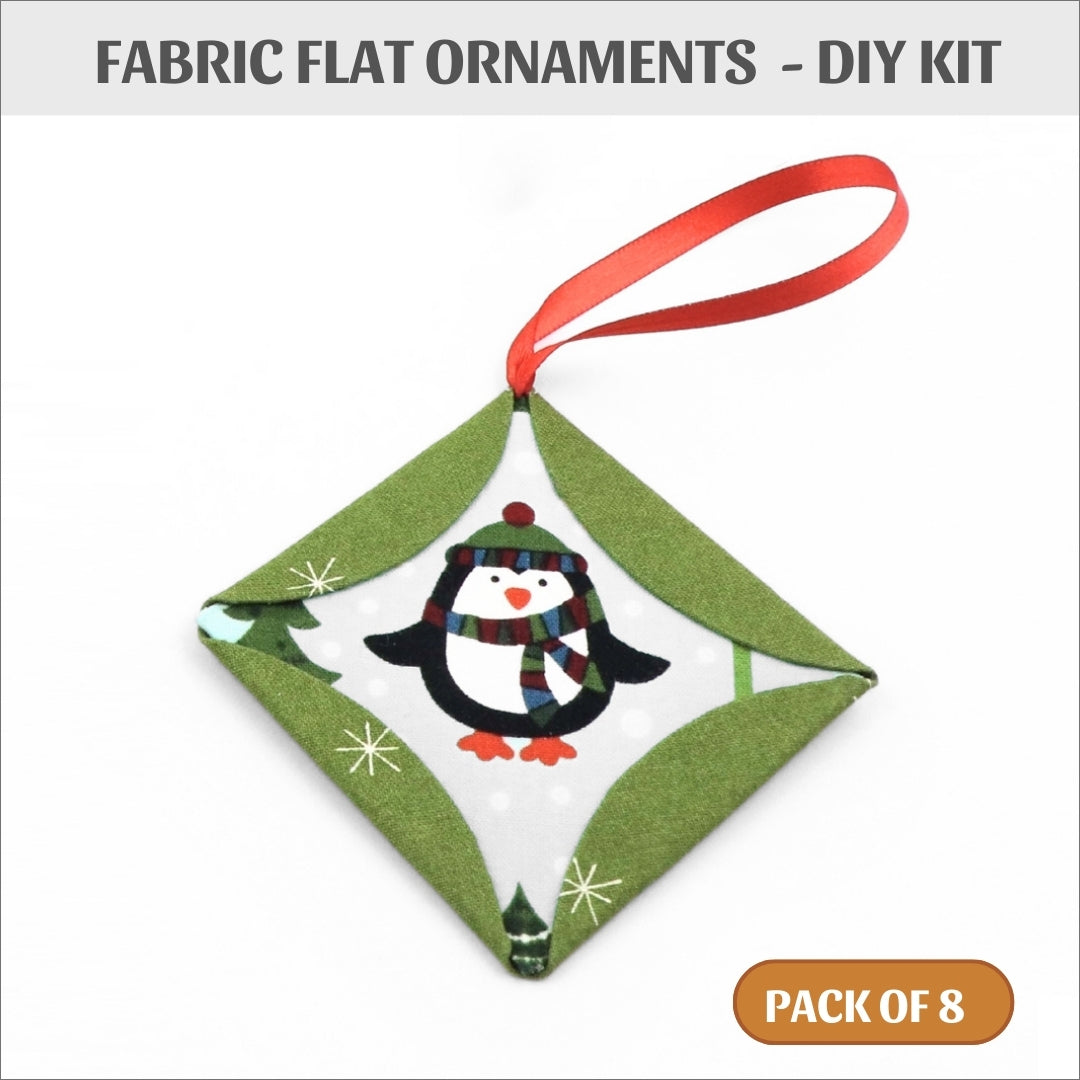 Fabric flat ornaments poster board - pack of 8