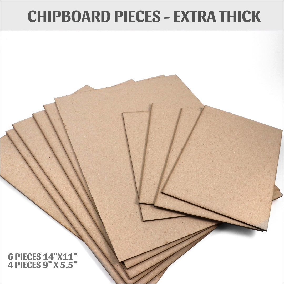 Chipboard pieces - 100 pts - 2.5mm -  extra thick - long grain - 10 pieces - 2 sizes