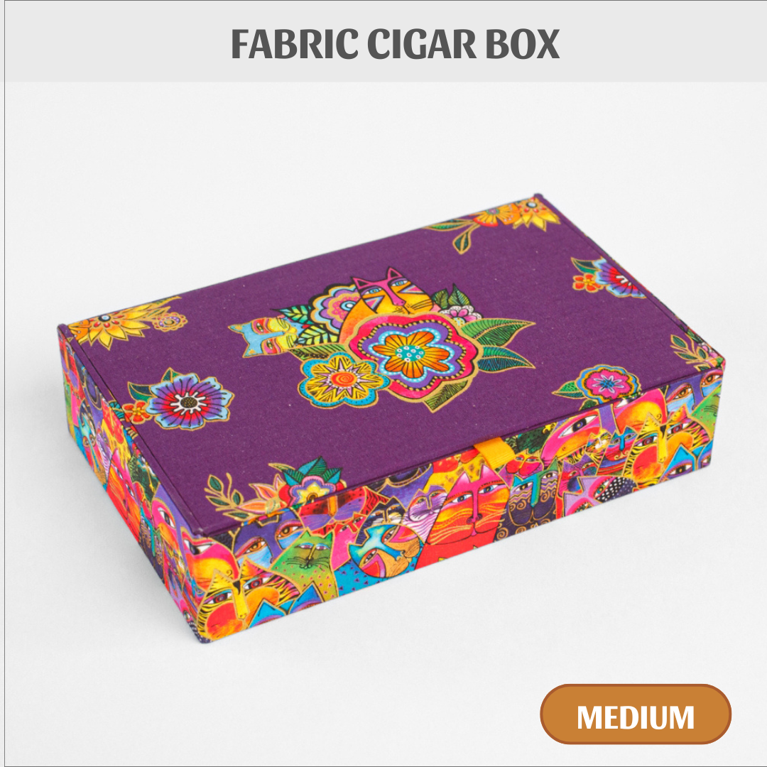Fabric cigar box DIY kit, cartonnage kit 209