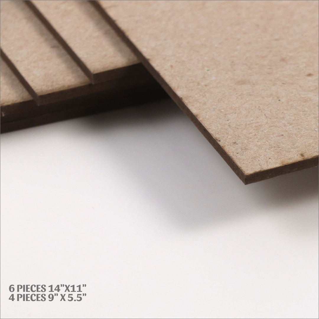 Chipboard pieces - 100 pts - 2.5mm -  extra thick - long grain - 10 pieces - 2 sizes