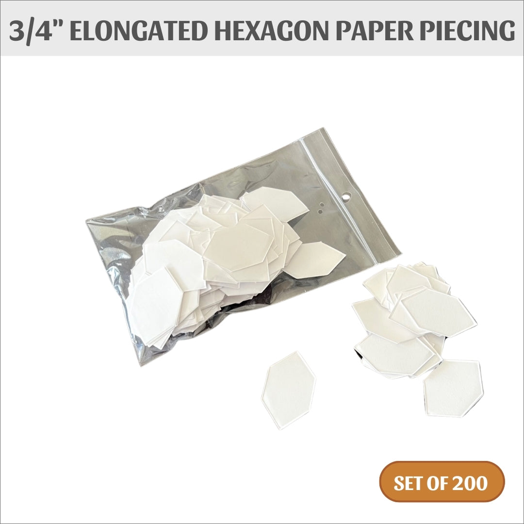3/4&quot; Elongated Hexagon Paper Piecing - set of 200