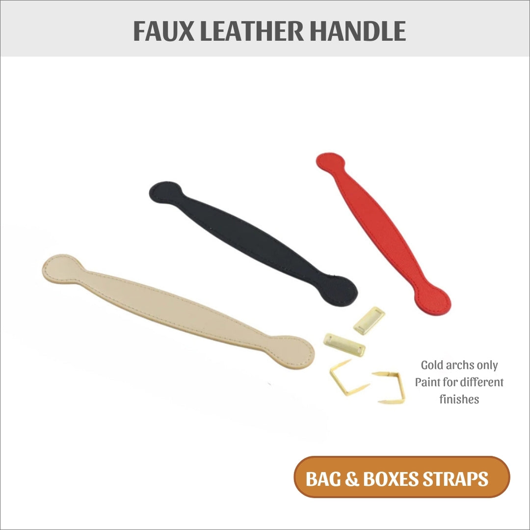 Faux leather handle