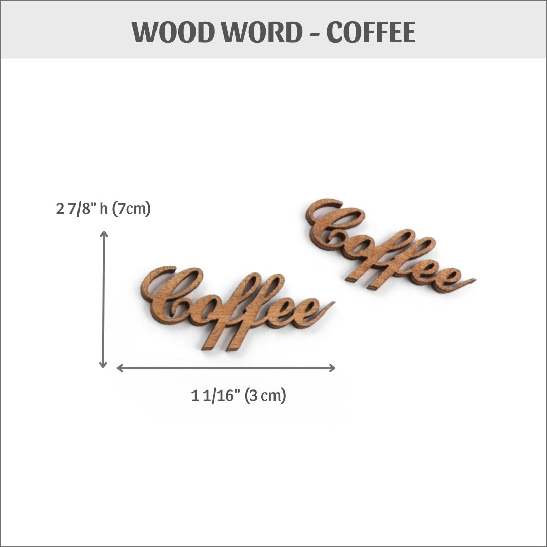 Wood word - COFFEE  (pack of 2)