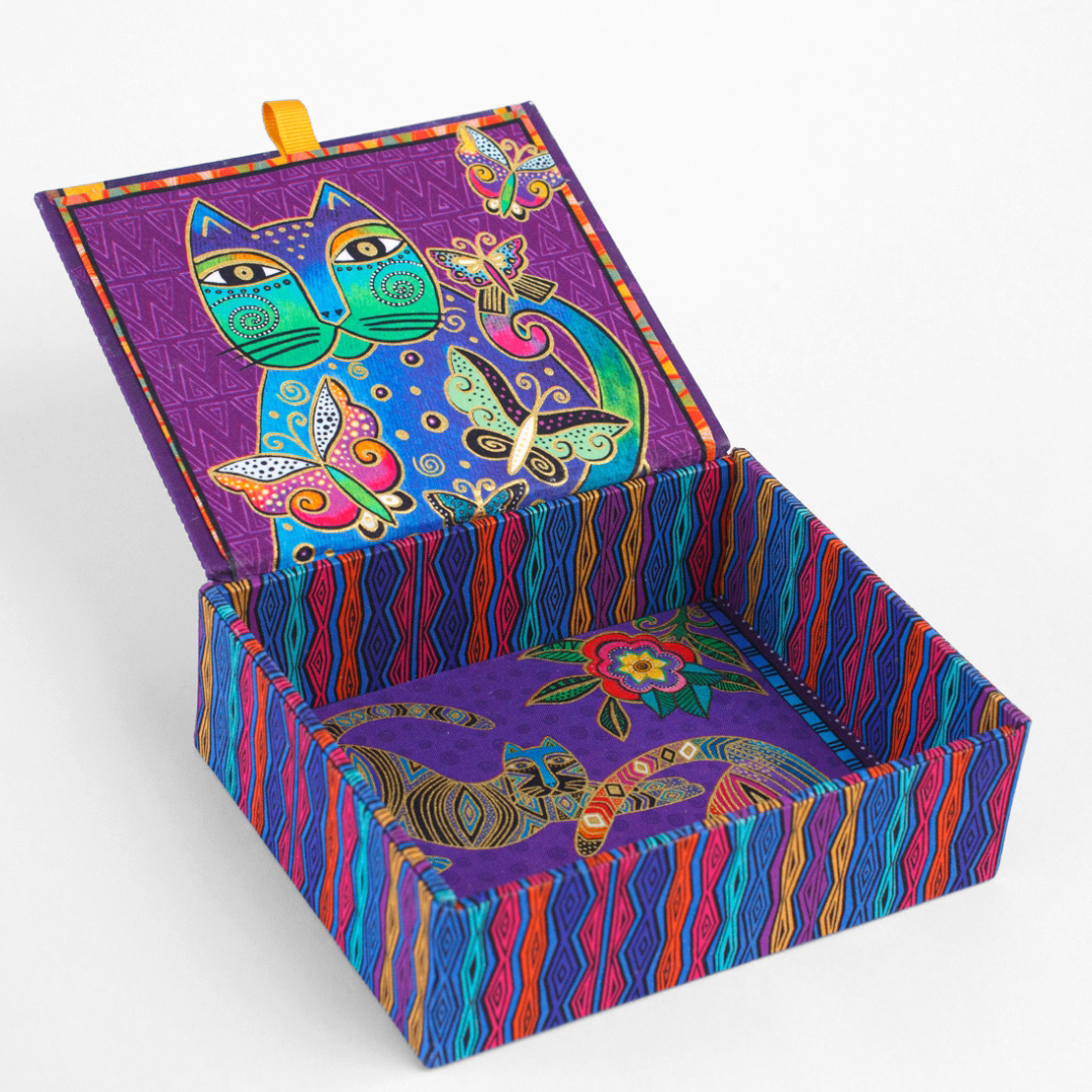 Small Fabric cigar box DIY kit, cartonnage kit 209a