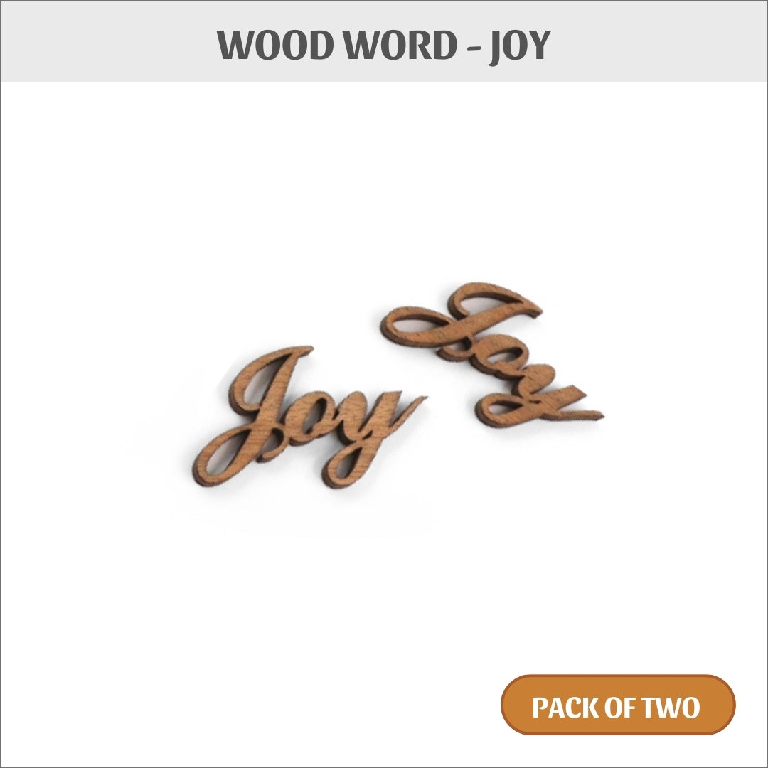 Wood word - JOY  (pack of 2)