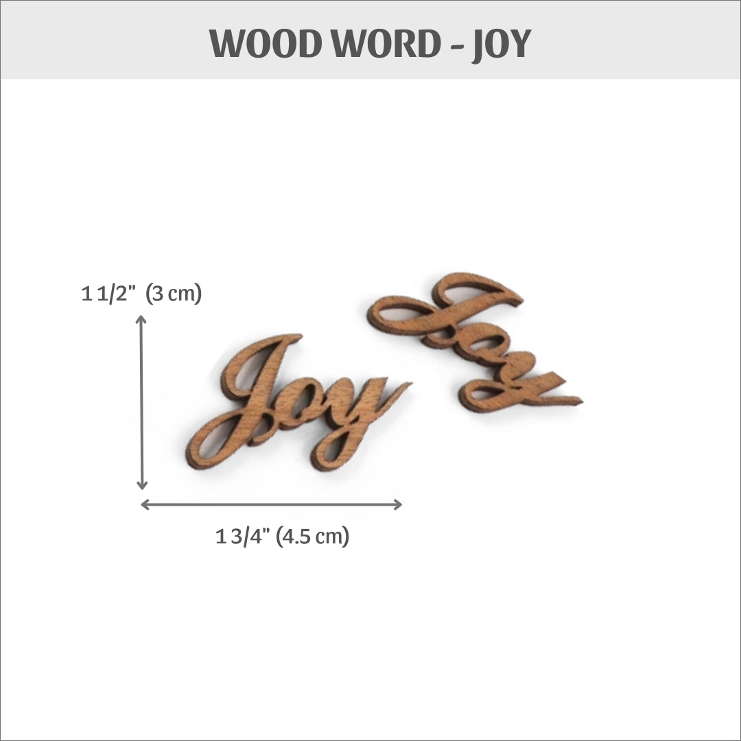 Wood word - JOY  (pack of 2)