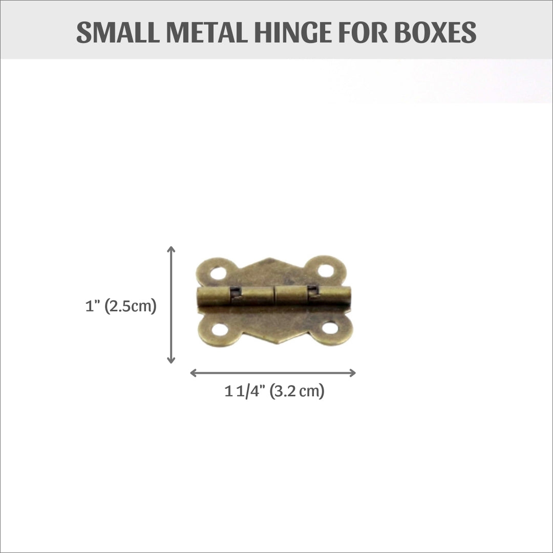 Small metal hinge for boxes, pack of 2, HD46