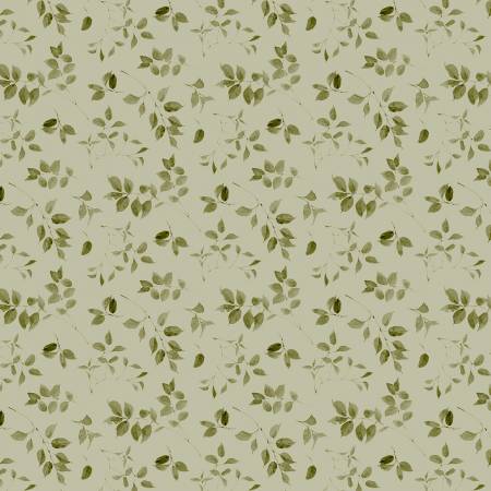 Fabric - Wilmington Prints - Green Leaf Toss - Half Yard
