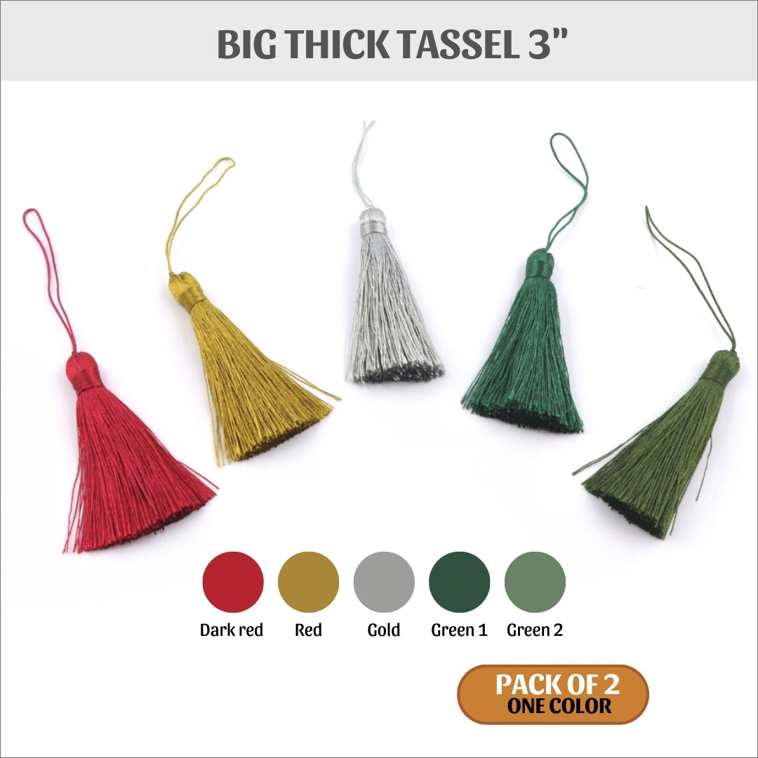 Tassel - big thick tassel - 3&quot; - pack of 2