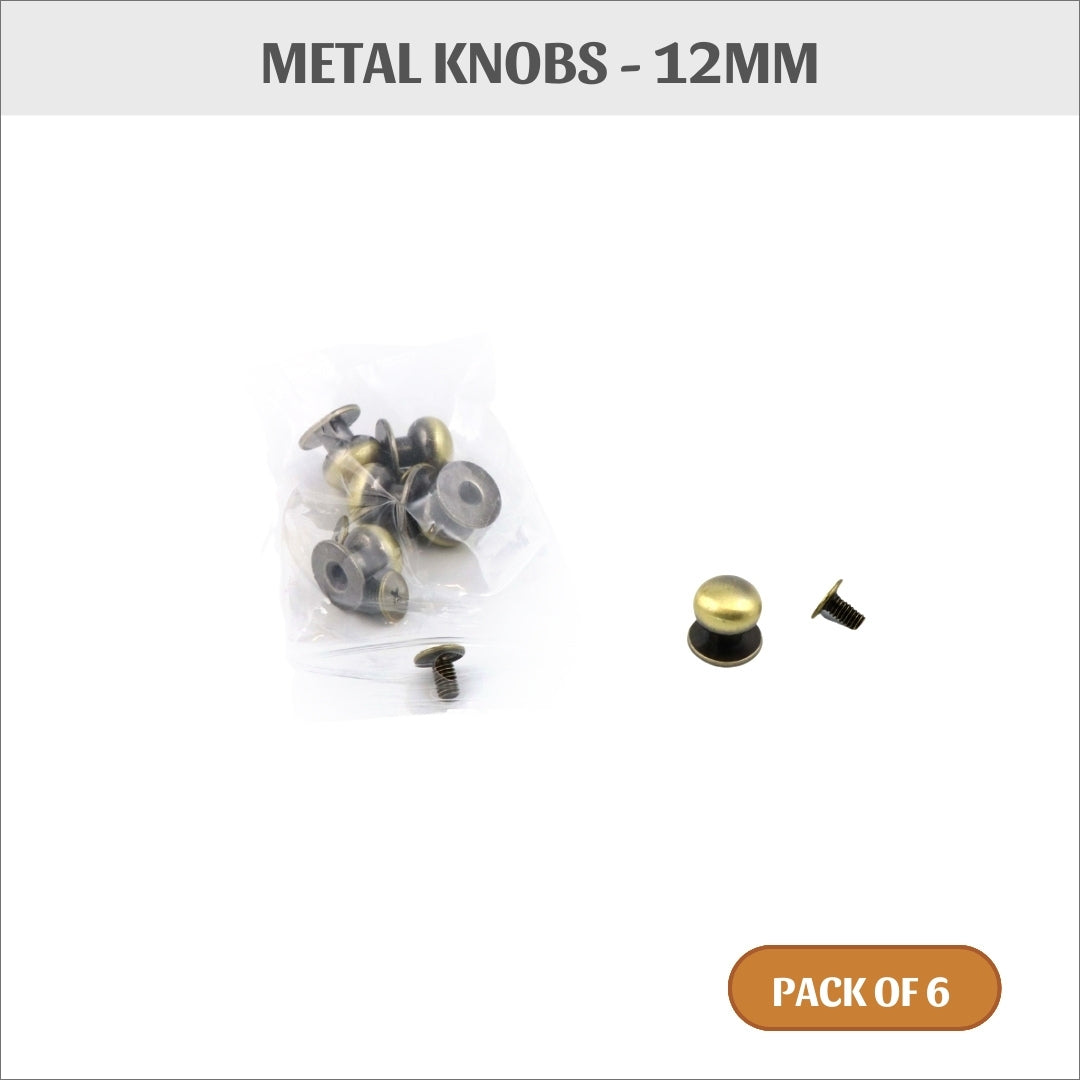 Metal knobs, Metal Drawer Knob, brass 12mm, 6 Pack, HD06d