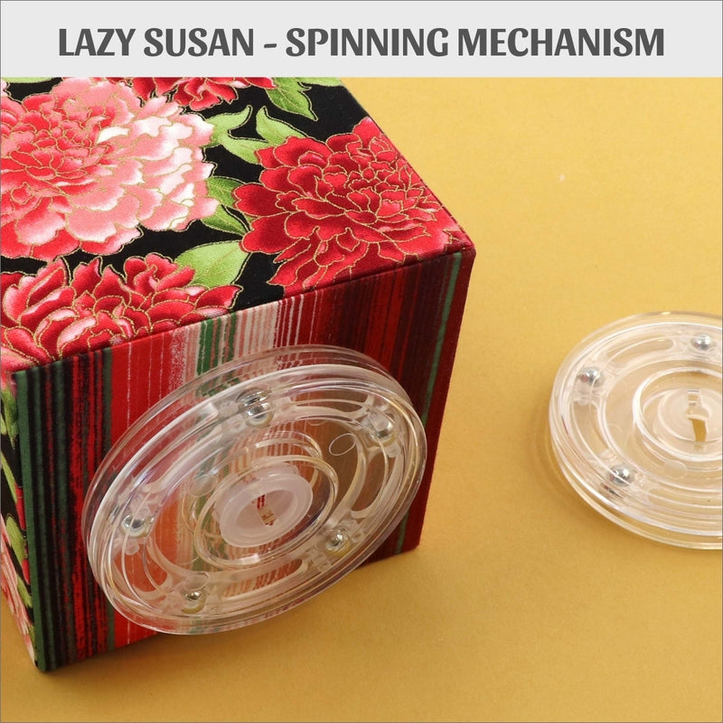 Fabric spinning box DIY kit, cartonnage kit 174, lazy susan included, Online instructions included