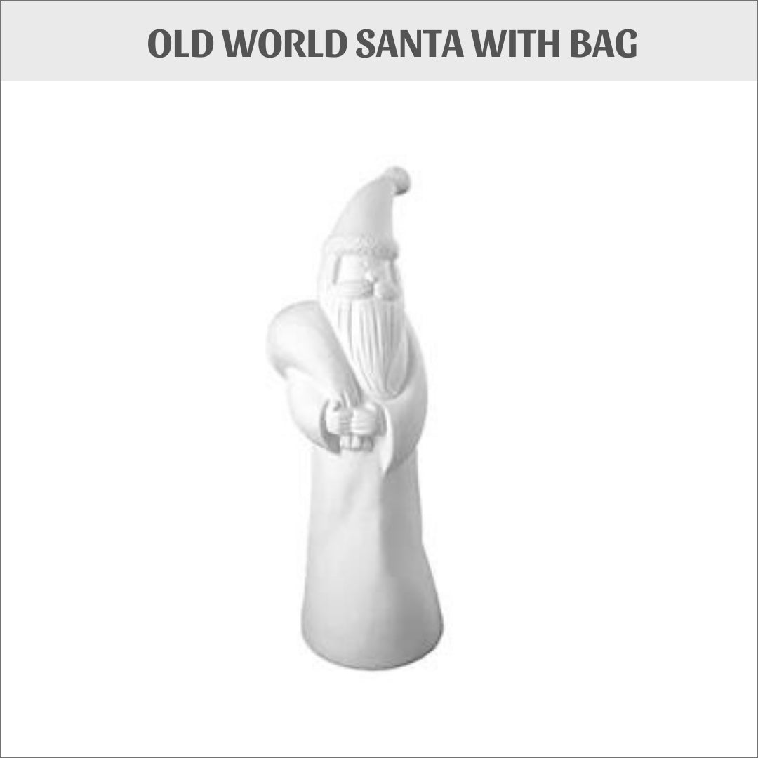 Ceramic Bisque - Old World Santa with Bag