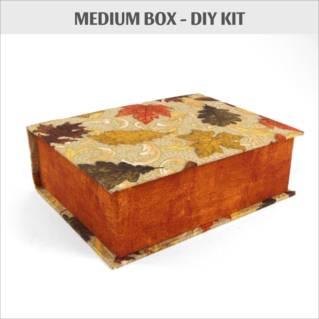 Fabric medium box DIY kit, cartonnage kit 131
