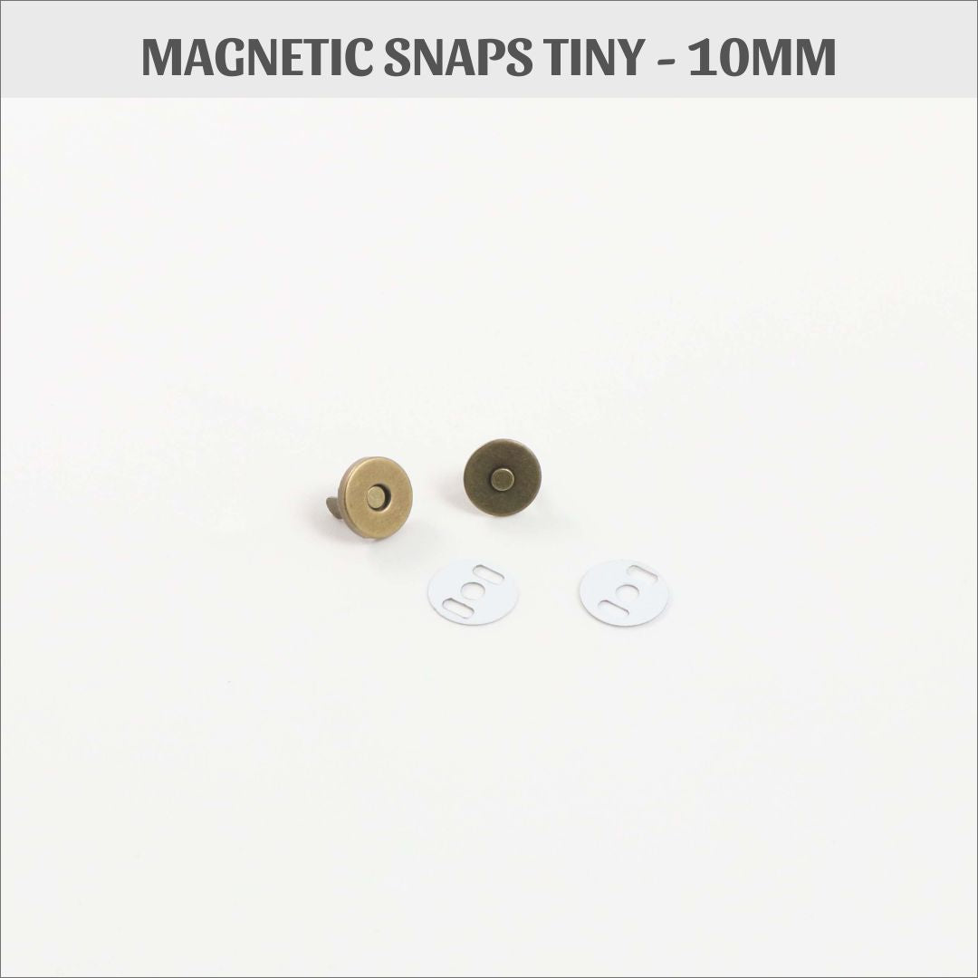 Magnetic snaps small, 10mm, 1 pack,  Brass