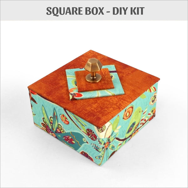Square box DIY kit, fabric box kit, cartonnage kit 194, Video tutorial ...