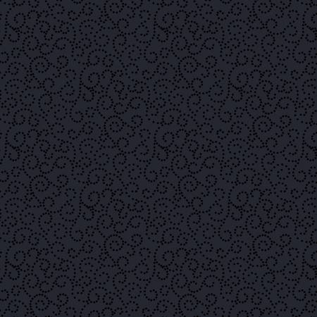 Fabric - Black on Black Dotted Scroll - Half Yard