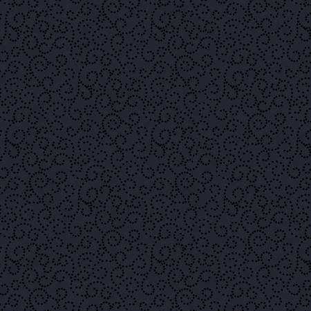 Fabric - Black on Black Dotted Scroll - Half Yard