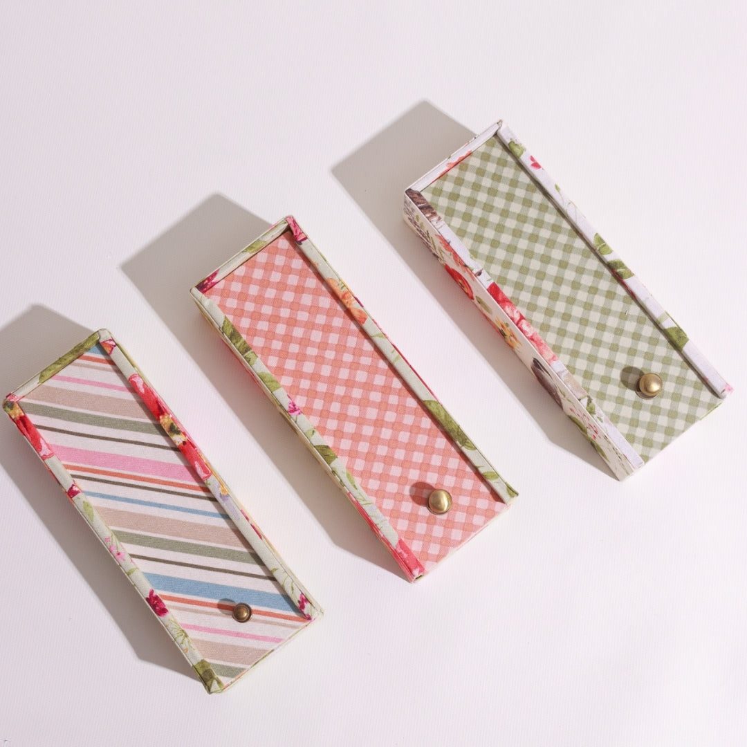 Sliding lid fabric box DIY kit, cartonnage kit 230