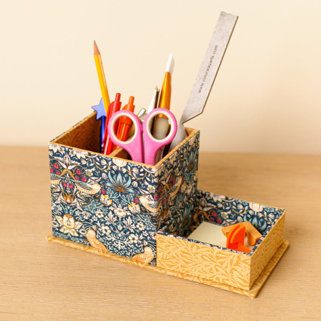 Small Fabric Desk organizer DIY kit, cartonnage kit 242