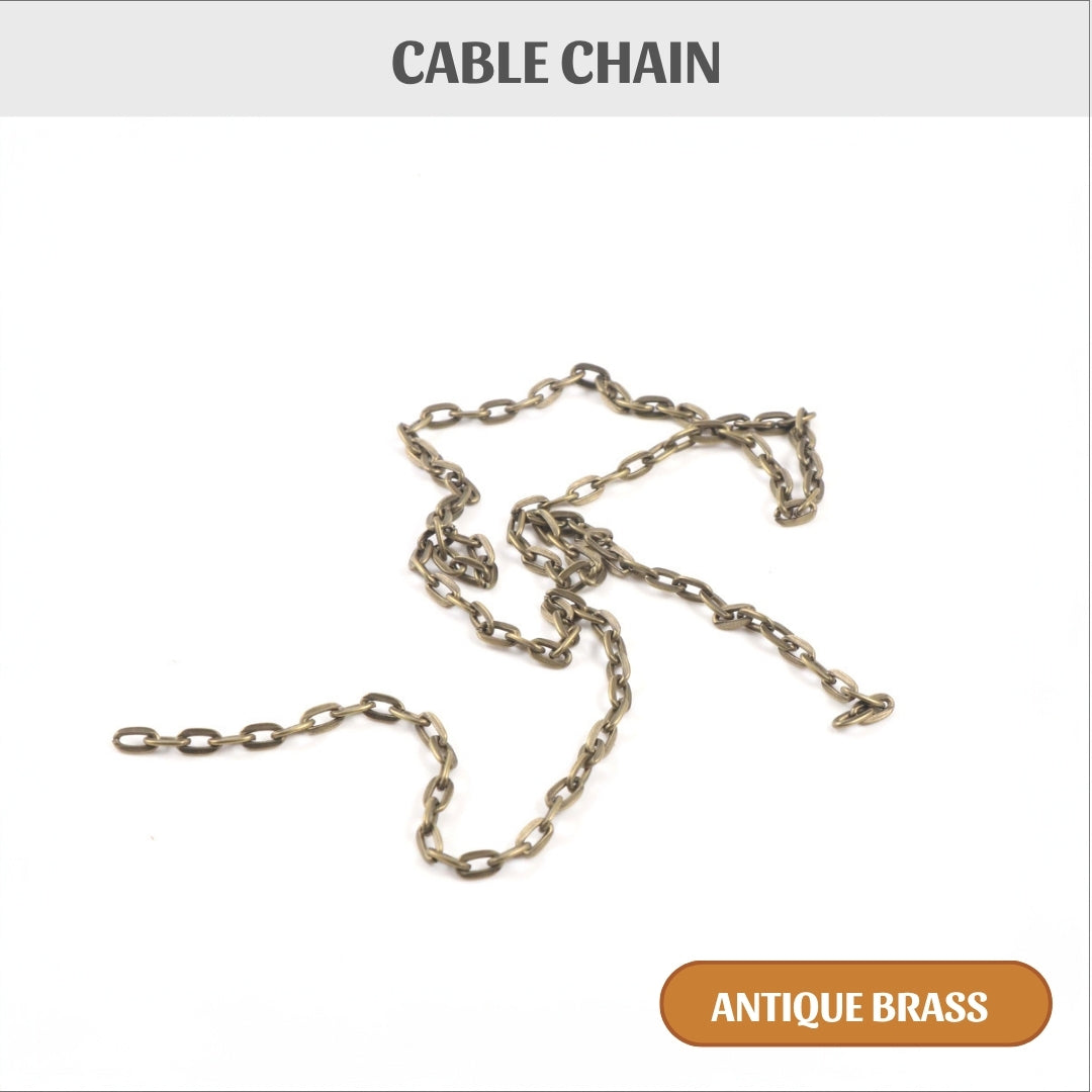 Cable chain - antique brass - 3 feet