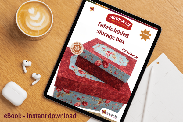 Cartonnage Fabric lidded box - eBook tutorial