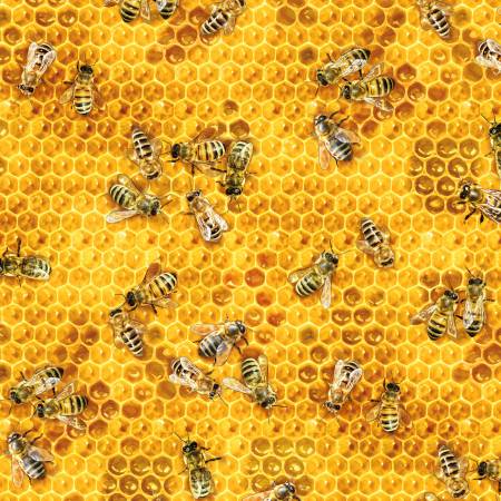 Fabric - Elizabeths Studio Honey Bees &amp; Beehives - half yard