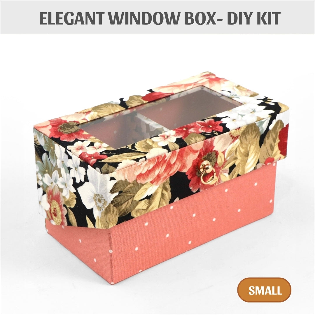 Small elegant window box DIY kit, cartonnage kit 173, Online instructions included