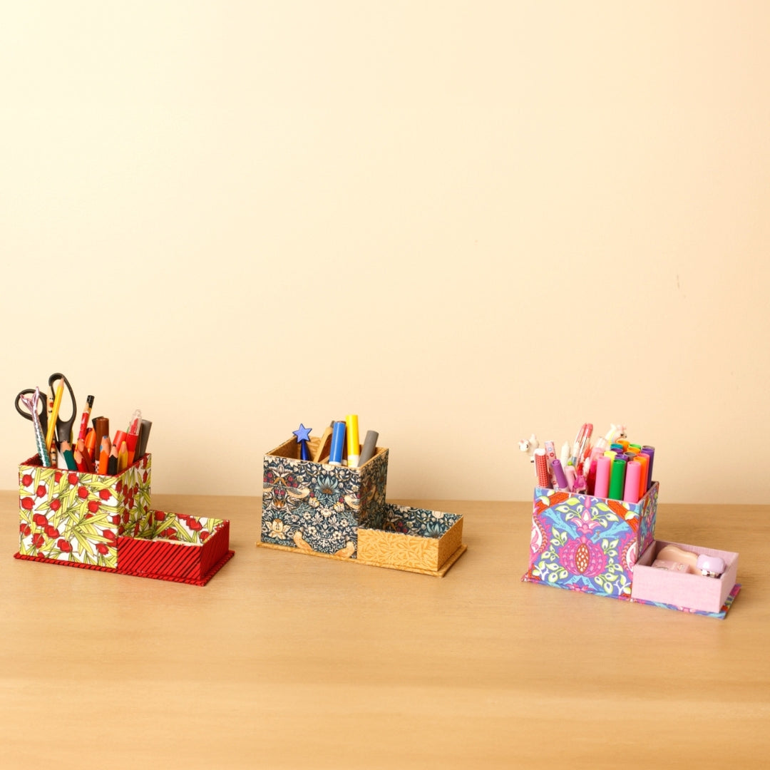 Small Fabric Desk organizer DIY kit, cartonnage kit 242