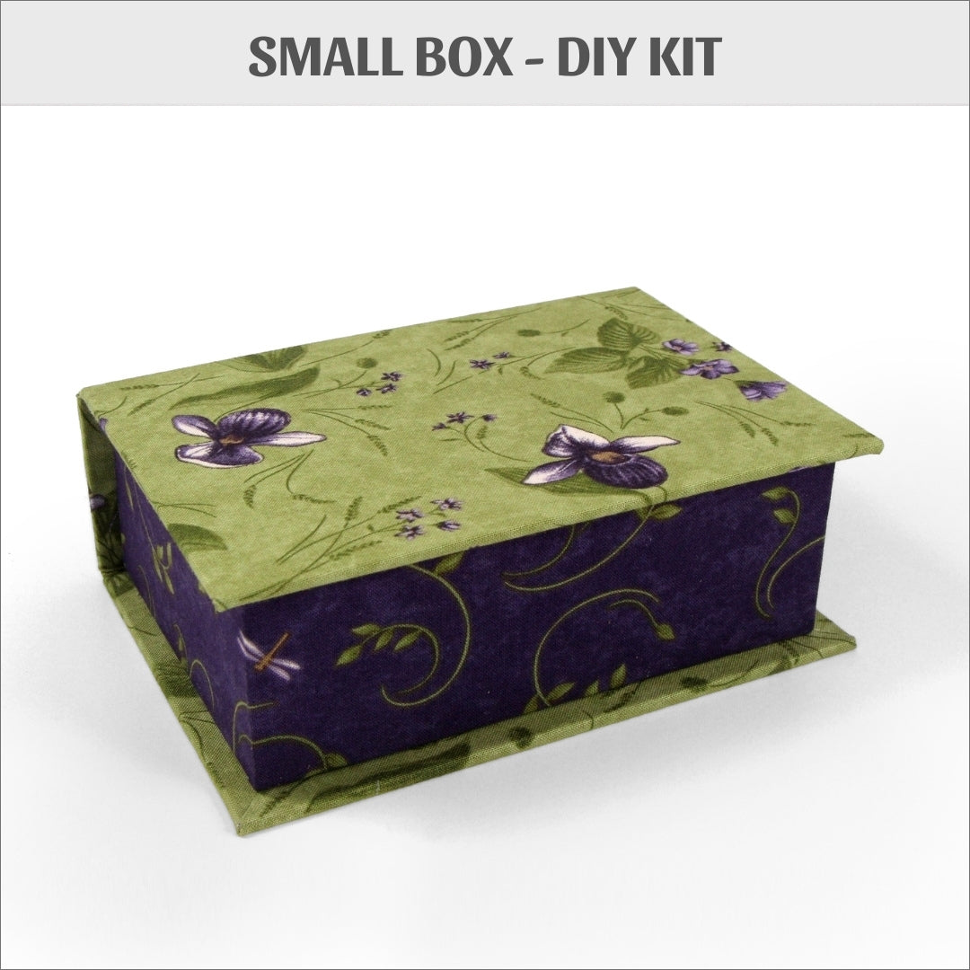 Fabric covered box DIY kit, small box cartonnage kit 102, Online instructions included