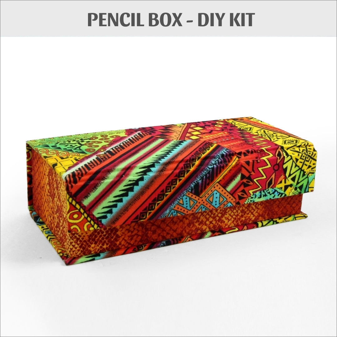 Fabric covered pencil fabric box, cartonnage kit 147, online instructions included