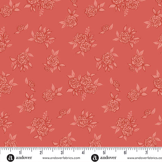 Fabric - Color Me Whispered by Stephanie Organes - Rosy Haze Burnt Orange - Half Yard