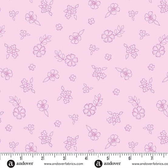 Fabric - Sunset Cottage - by Stephanie Organes - Wildflower Dust Purple - Half Yard
