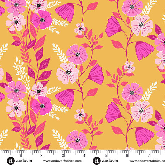Fabric - Memories Unfold by Stephanie Organes - Martha's Vineyard Saffron - Half Yard
