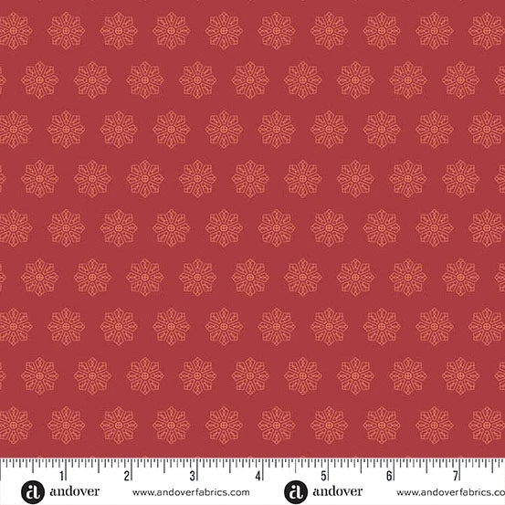 Fabric - Petals and Stitches by Stephanie Organes - Tiled Dresden Dark Amber - Half Yard