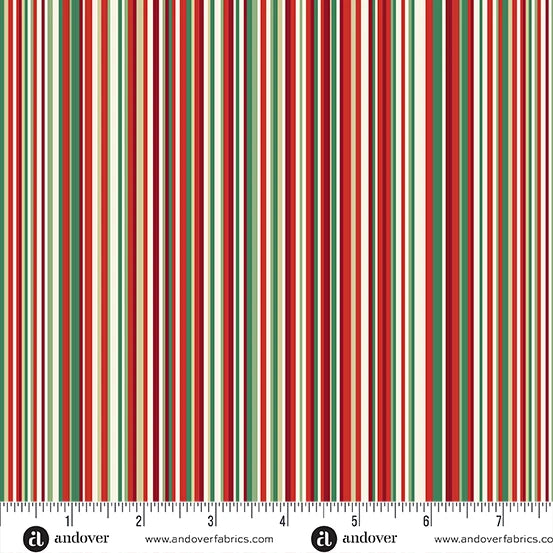 Fabric -  Adorn - by Makower UK - Classic Stripe Cream - Half Yard